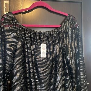 White House black Market animal print blouse.